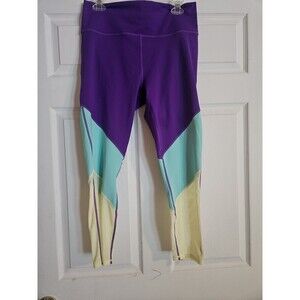 Fabletics womens powerhold high waisted leggings Bermuda Sea sz XL Purple Mesh
